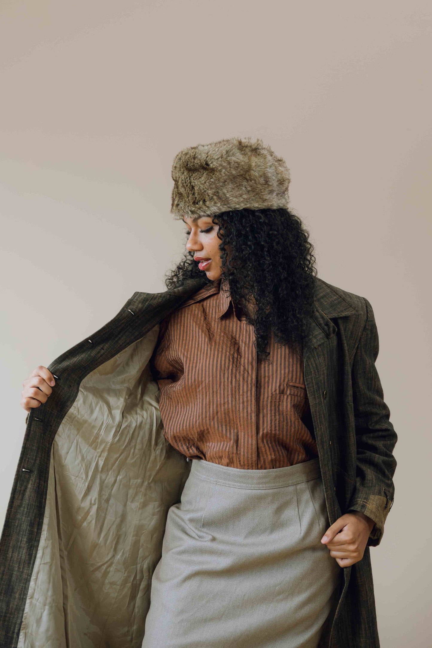 Denim trench coat
