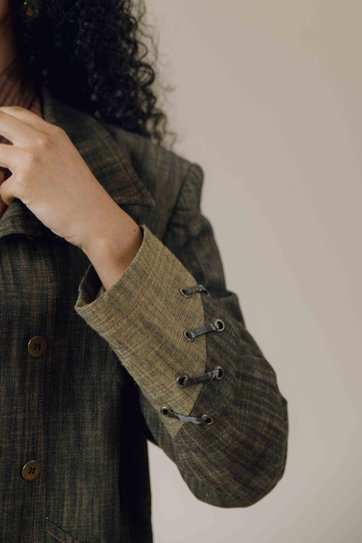 Denim trench coat