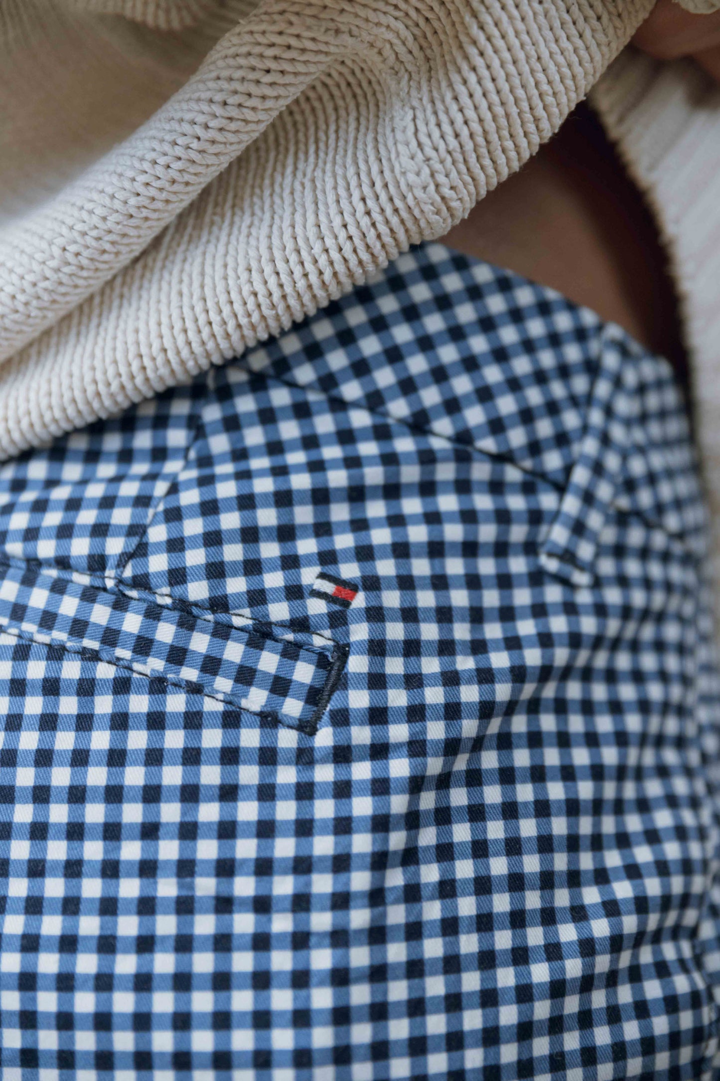 Tommy Hilfiger gingham slim fit trousers