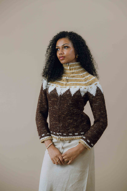 Knitted zip-up jumper