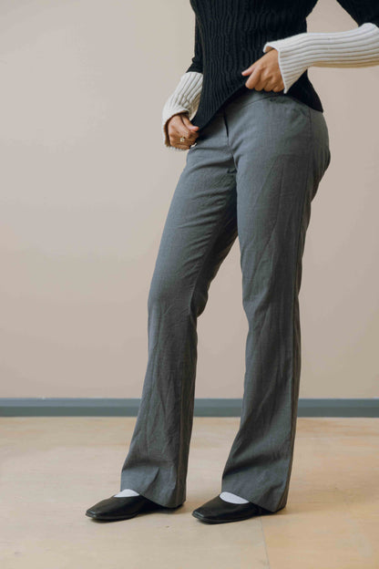 Low rise bootcut tailored trousers